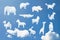 Cute animal cartoon pattern clouds shape