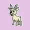 Cute Animal deer sticker design vector illsutrator