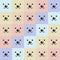 Cute animal face in pastel square.