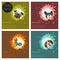 Cute animal family background with Dogs