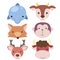 Cute animal head icon04