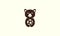 Cute animal honey bear with ball logo symbol icon vector graphic design illustration