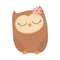 Cute animal owl female bird cartoon icon