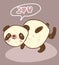 Cute animal panda with love