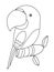 Cute animal parrot cartoon illustration coloring drawing line