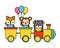 Cute animal train toys