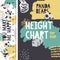 Cute animal vector height chart meter for kids with Panda bears, bamboo, leaves and various graphic elements