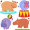 Cute Animal Vector Icons : hippopotamus (hippo)