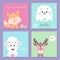 cute animal vector illustration set bundle