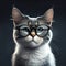 cute animal wearing glasses It\'s an interesting picture