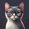 cute animal wearing glasses It\'s an interesting picture