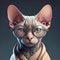 cute animal wearing glasses It\'s an interesting picture
