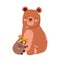 Cute animals bear and tarsius nature decoration cartoon