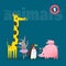 Cute animals cartoon including pig piglet giraffe rabbit and penguin