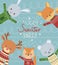 Cute animals with christmas ugly sweater party