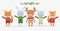 Cute animals christmas ugly sweater party set