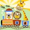Cute animals with coal train
