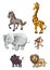 Cute Animals Collection Color Illustration Design