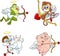 Cute Animals Cupid Cartoon Characters. Vector Hand Drawn Collection Set