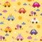 Cute animals driving cars kids pattern