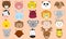 Cute Animals Faces Icons Vector Collection