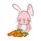 Cute animals, rabbit with carrots cartoon isolated icon design