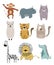 Cute animals set. childish vector illustration scandinavian stylr design concept for card,kids clothes,baby shower