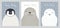 Cute animals set, penguin, seal, snowy owl.