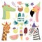 Cute animals tropical party