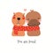 Cute animals Valentine card