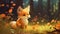 cute anime fox in a bright forest