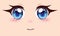 Cute anime girls eyes. Manga face expressions. Vector illustration.