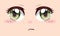 Cute anime girls eyes. Manga face expressions. Vector illustration.