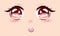 Cute anime girls eyes. Manga face expressions. Vector illustration.