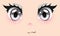 Cute anime girls eyes. Manga face expressions. Vector illustration.