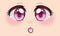 Cute anime girls eyes. Manga face expressions. Vector illustration.