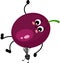 Cute ant carrying a funny exotic passion fruit mascot