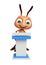 cute Ant cartoon character with speech stage