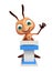 cute Ant cartoon character with speech stage