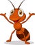 Cute ant cartoon waving