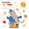 Cute anteater in autumn