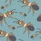 Cute ants. Seamless vector pattern