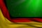 Cute any feast flag 3d illustration - dark photo of Germany flag lay diagonal on green background with selective focus and empty