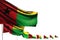 Cute any holiday flag 3d illustration - Guinea-Bissau isolated flags placed diagonal, image with soft focus and place for content