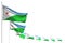 Cute any occasion flag 3d illustration - Djibouti isolated flags placed diagonal, illustration with soft focus and space for text