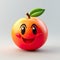 Cute apple character with a beaming smile, capturing the essence of sweetness and cheerfulness