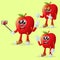 Cute apple characters as narcissistic