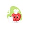 Cute apple chef hold blank menu.cute vector illustration