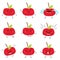 Cute Apple Emojis Vector Set