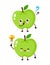 Cute apple with question mark and lightbulb